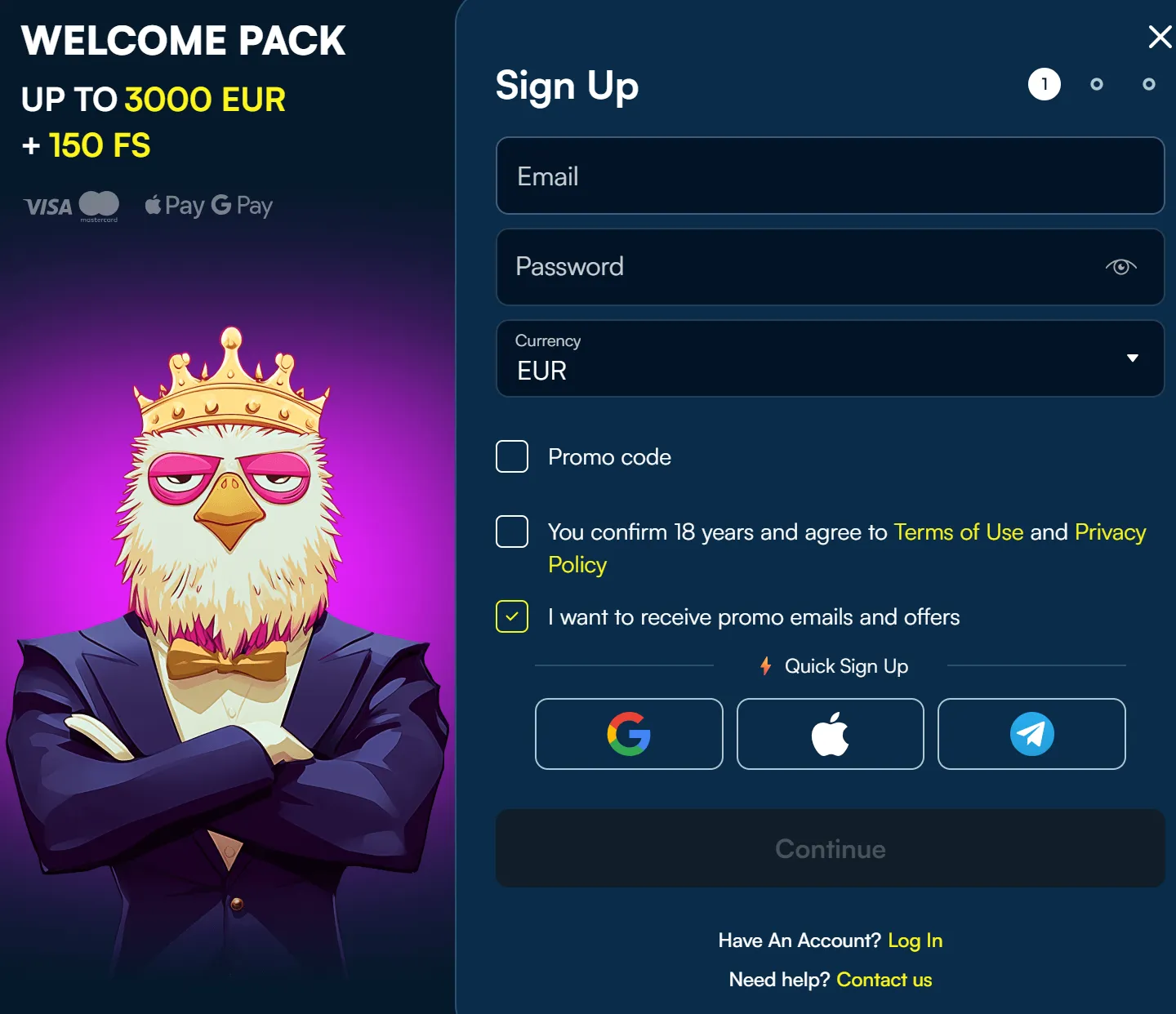 Aureon Play Casino login en registratie